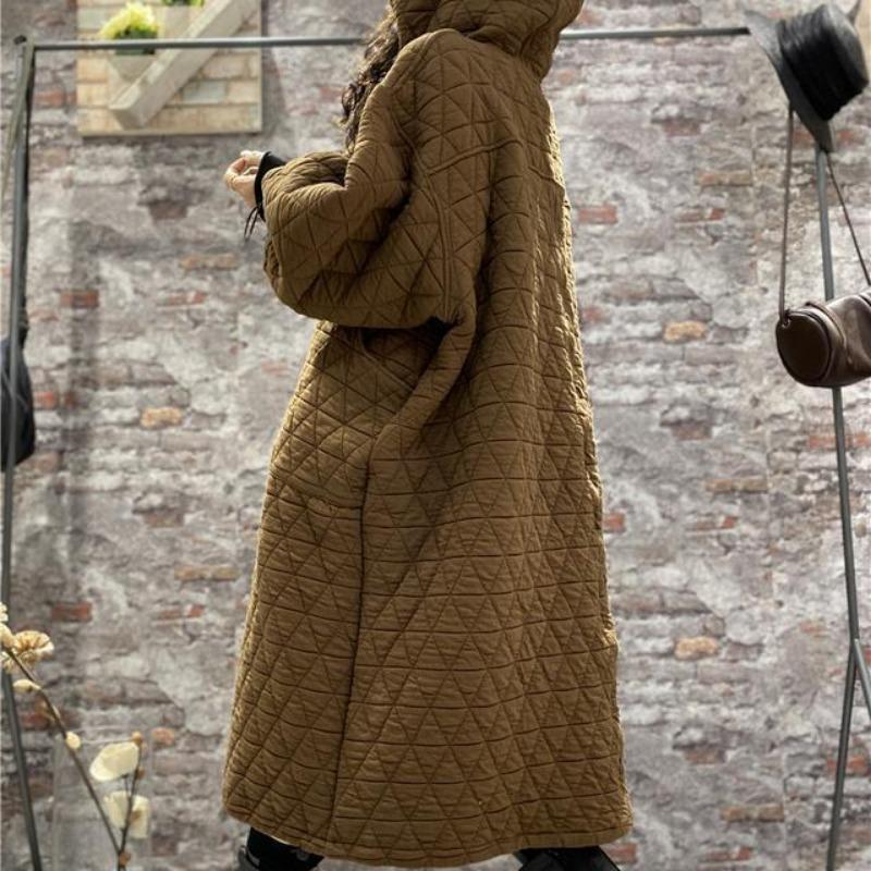 Large size women's clothing with cotton-padded skirt, high-end autumn and winter lazy wind jacket women's sweater loose dress