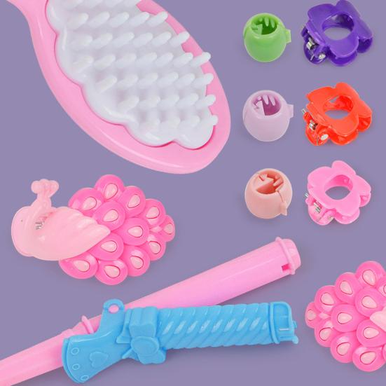 Girls Hair Styling Doll Head Model Pretend Play Makeup Toy with Comb & Accessories Creative Hairdresser Training Tool for Makeup Hairstyle Practice