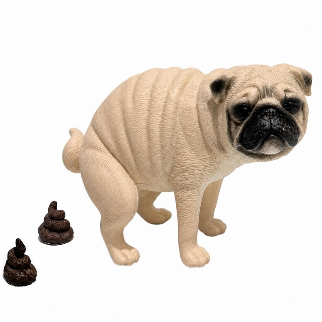 Archnote Pug Novelty Dog Funny Humorous with Poop Beige Goods, Items, Figurine, Goods, Items, Design,