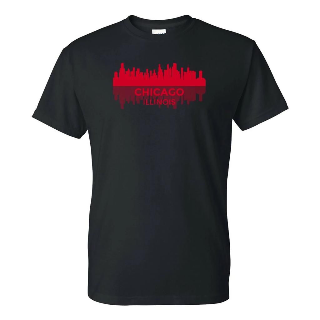 Chicago Illinois Skyline - State City Hometown Pride T Shirt - Black