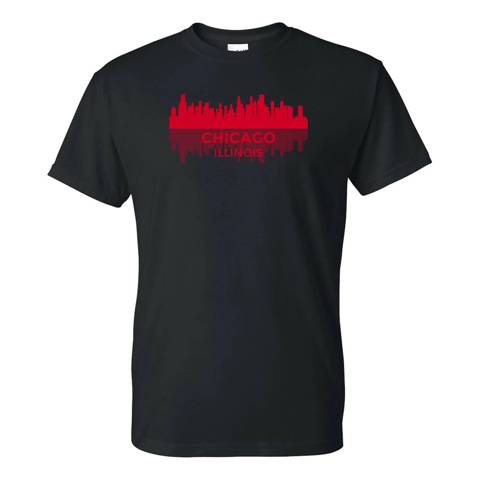 Chicago Illinois Skyline - State City Hometown Pride T Shirt - Black M