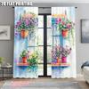 Set Of 2 Popular Curtain Panels Print Floral Polyester Easy Install Without Rod Stuff Clearance Living Room Curtains Made Window Treatment