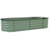 Galvanised Raised Garden Bed, Metal Planter Box with Safety Edging, for Flowers, Herbs, Succulents, Green