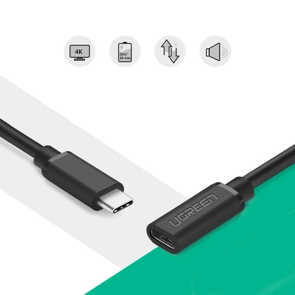 Ugreen 0.5m USB-C To USB-C Cable, High-Speed Data Transfer, 5Gbps - Black