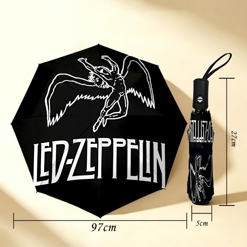 Zeppelin Art 8 Ribs 3Fold Black Glue Uv Protection Umbrella Sun Protection Rainproof Compact Folding Umbrella For Travel Daily Use C923679