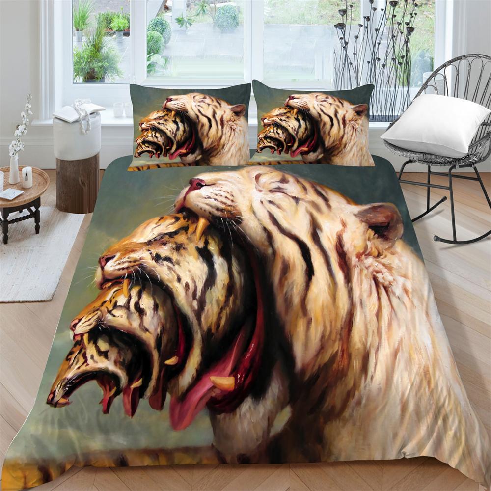 Bettwäsche Set 3D Tier Tiger Druck Bettdecke Sets Kinder Kind Schlafzimmer Dekor Polyester Hause Bettwäsche Kissenbezug