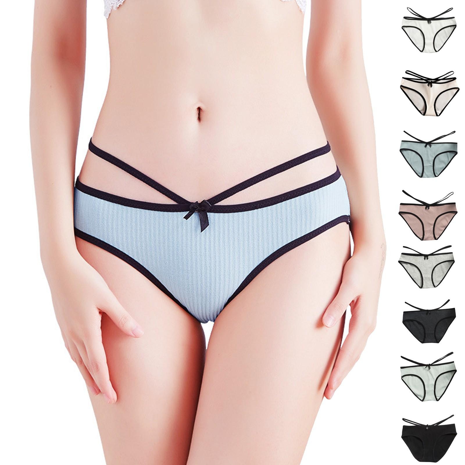 

Женские однотонные полосатые хлопковые трусы с промежностью, сексуальные бесшовные однополосные трусы с низкой талией