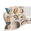 Cartoon Hedgehog Blanket Flannel Four Seasons Cute Animals And Plants Multi-Functional Lightweight Blanket Household Bedroom Blanket