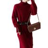 Knitted semi-turtleneck sweater dress autumn and winter temperament Muse fan high-end feeling with coat with bottom skirt