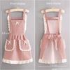 Korean Version Cotton and Linen Apron for Women Cute Kitchen Home Cooking Breathable Apron Fashionable Work Clothes Chef Apron