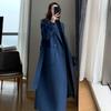 Women's Plus Size Long Woolen Trench Coat for Autumn and Winter - Slimming Over-the-Knee Style