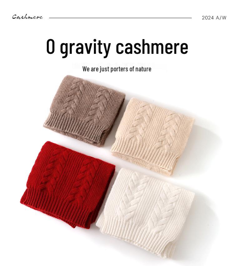 Simple! Unisex Cable Knit Cashmere Scarf: Winter Thick & Versatile Neck Warmer