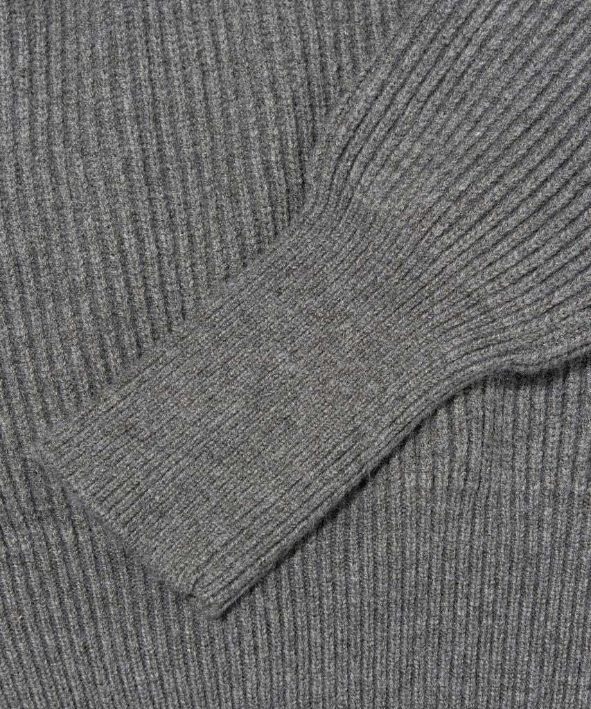 ROIDESROIS Raglan Half-Zip Collar Ribbed Knit (Charcoal)