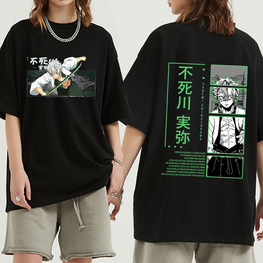 

Anime Demon Slayer Shinazugawa Sanemi Graphic T Shirt Kimetsu No Yaiba Short Sleeve T Shirts Casual T Shirt S