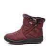 Plus Size Women's Winter Snow Boots with Side Zipper – Lightweight and Warm Cotton Mom Shoes