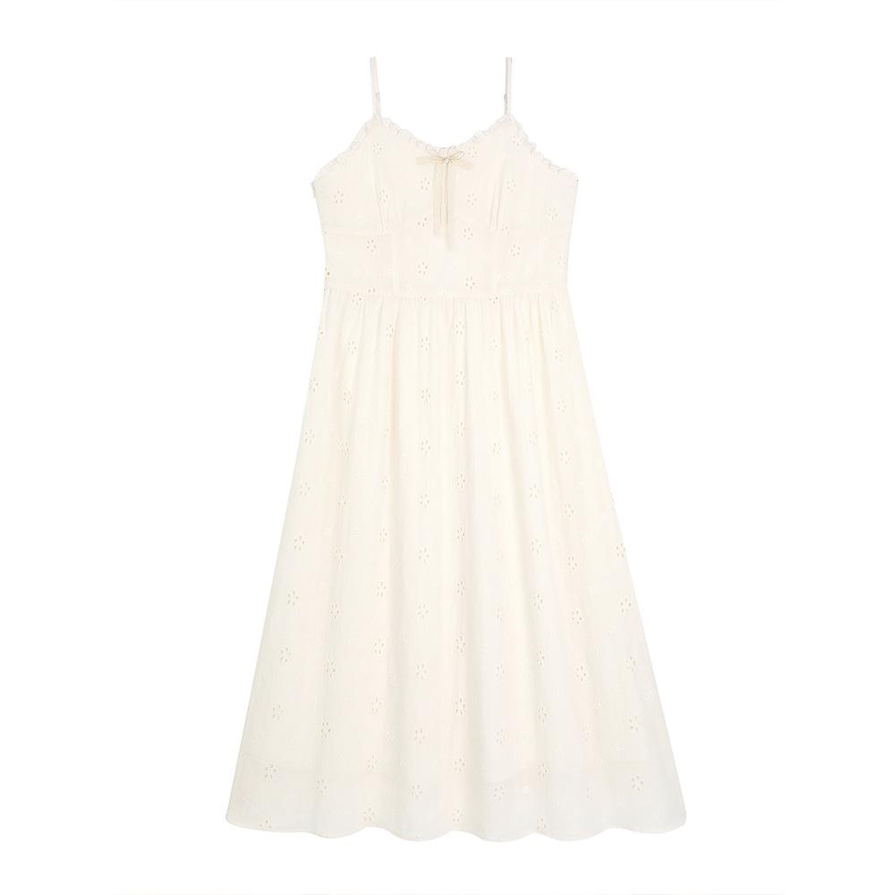 Plus Size Hollow Lace Patchwork V-Neck Camisole Dress for Women 4XL (180-200 Jin)