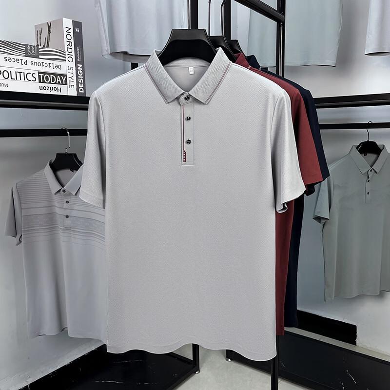 Firstview Men s Summer Business Casual Short Sleeve Polo Shirt FX1064 180/54/XXL