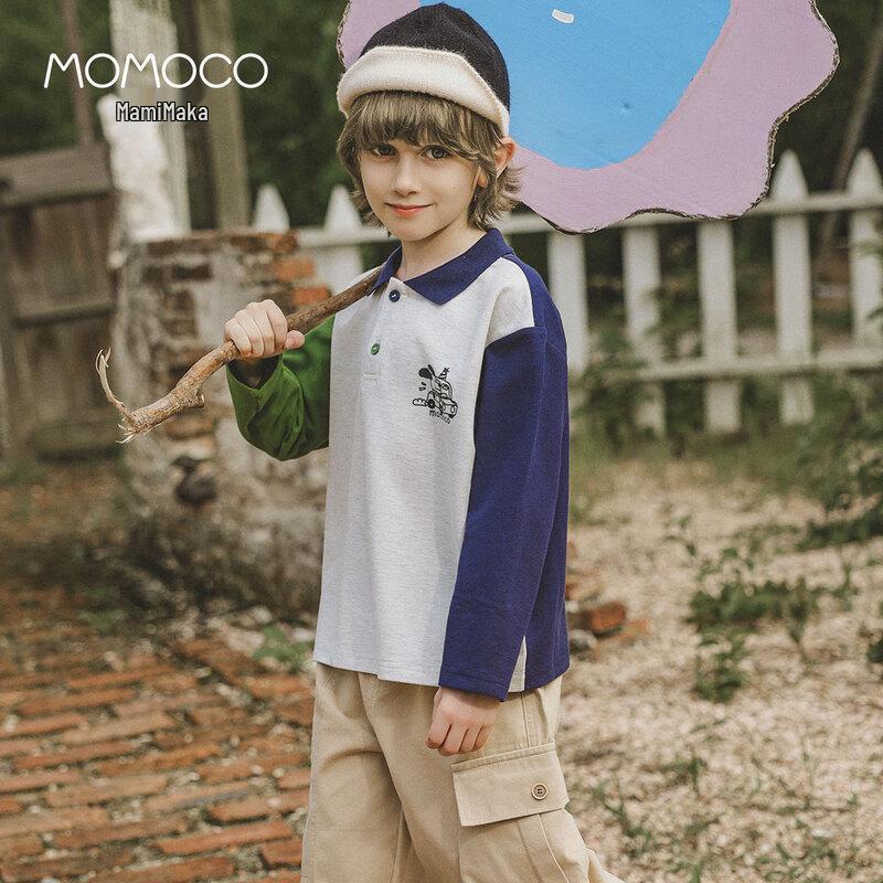 MOMOCO Boy's 2025 Autumn Long Sleeve Polo T-shirt