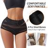 High Waisted Invisible Tummy Control Shapewear Panties for Women Stripe Lace Panty Ladies Underwear Shaping Briefs Slimming Underwear