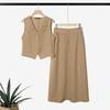 ZANZEA Women Sleeveless Vest Tops and Midi Skirts Summer Two Piece Suit Sets