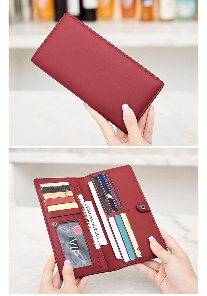 Women's RFID Anti-theft Ultra-thin Wallet with Zipper Closure