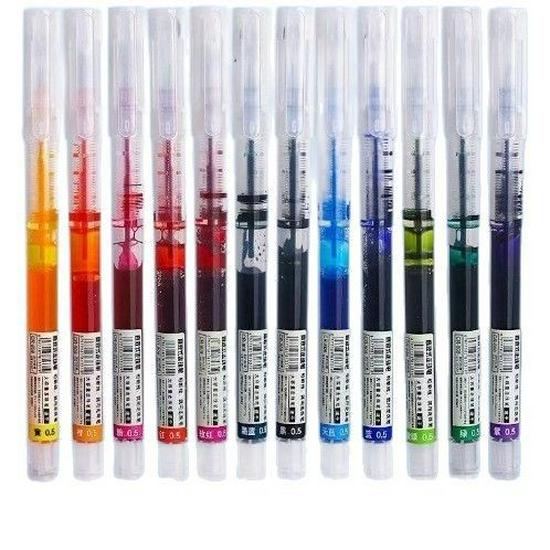 Large Capacity Colored Rollerball Pen - Quick-Drying, Carbon Neutral Ink, Water-Based, Ideal for Signatures and Journaling