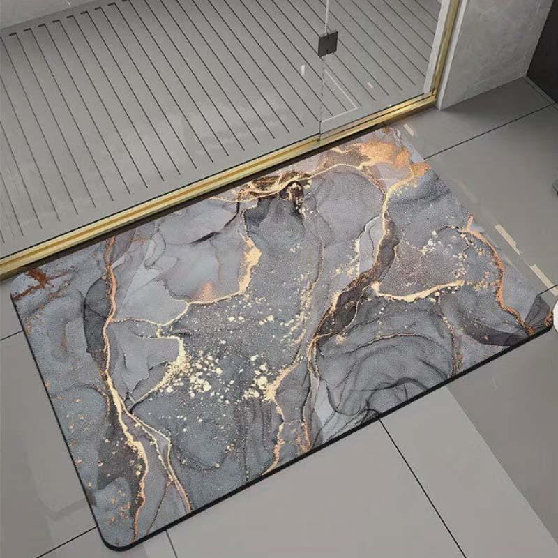 Diatom Mud Bathroom Mat - Luxurious Marble Texture, Easy To Clean, Water-Absorbent, Anti-Slip Floor Mat
