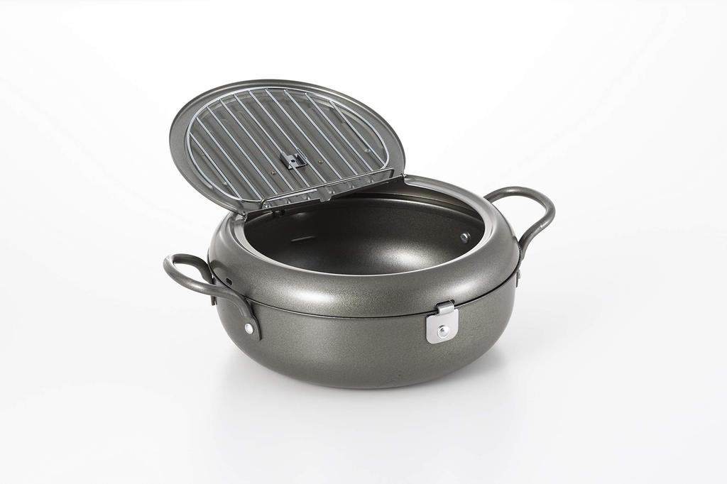 New Yoshikawa Tenichi Tempura Pot with Lid, 22cm, IH Compatible, Made in Japan, Gift Wrapping Available