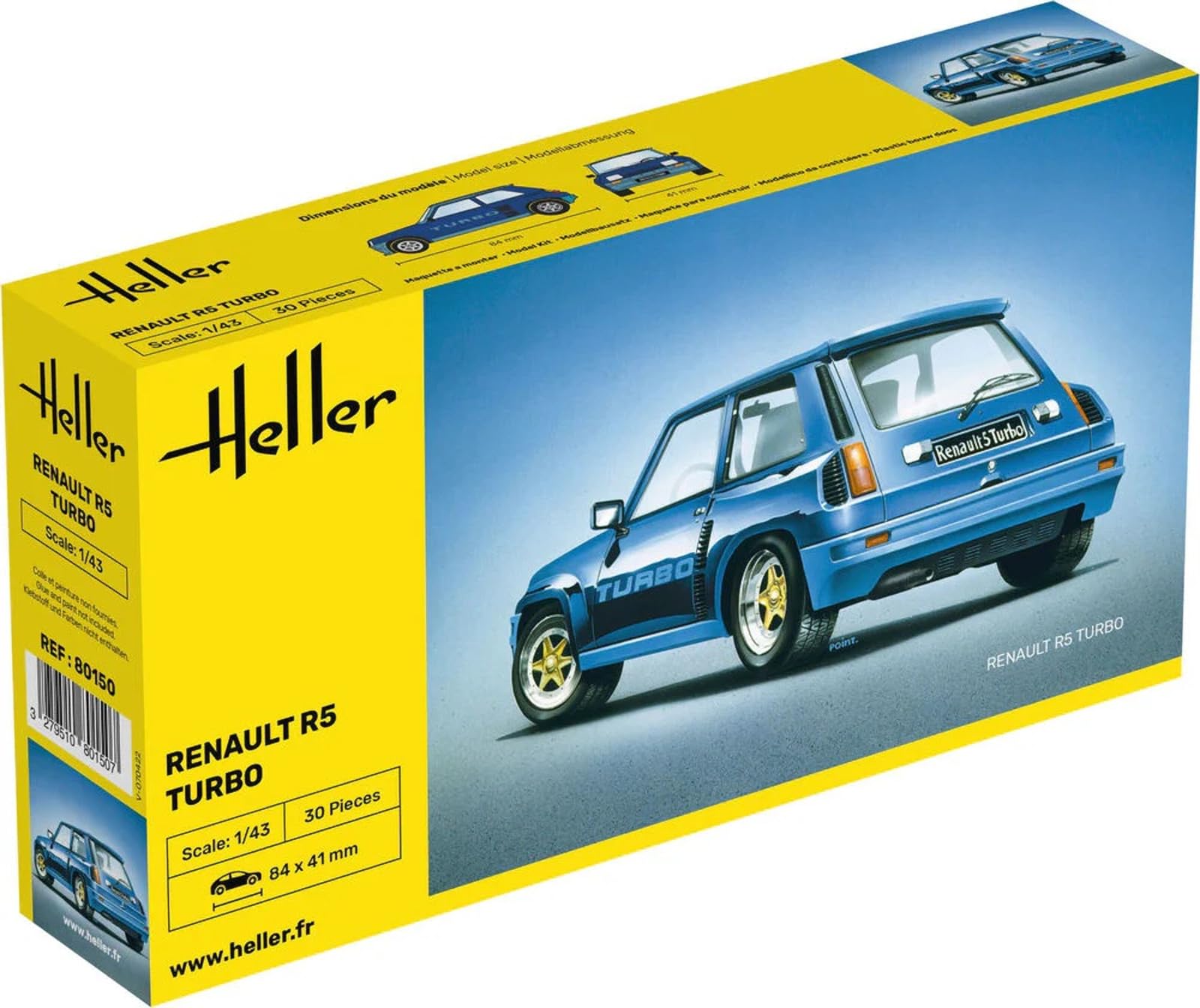 

PLATZ Heller Renault 5 Turbo Plastic Model Kit HE80150 1/43