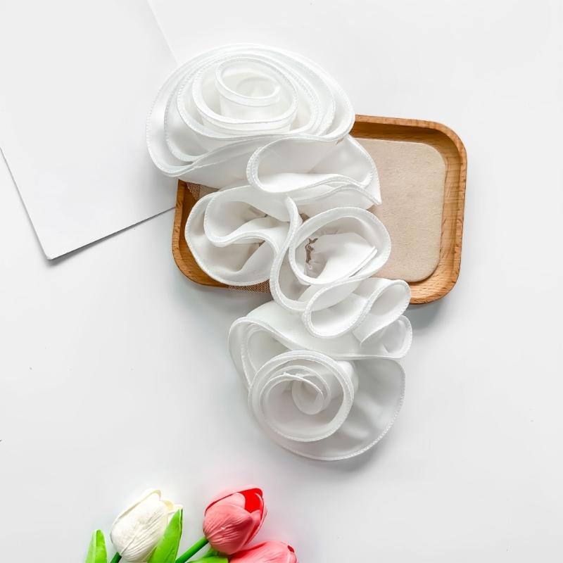 3D Ruffle Flower Appliques Handcraft Materials Kits Crafting Garment Accessories Dance Costume Project Sewing On Patches