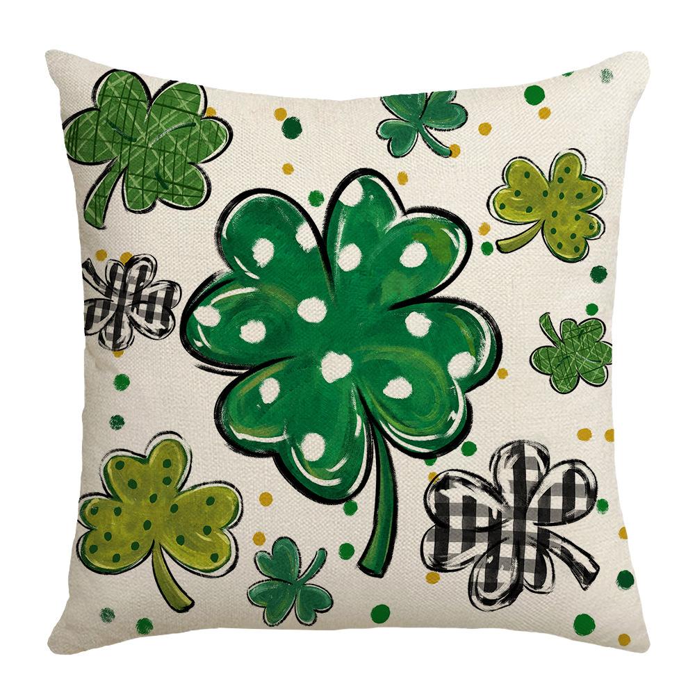 New St. Patrick's Holiday Decorative Pillow Case Home Sofa Lucky Letter Printed Waist Pillow