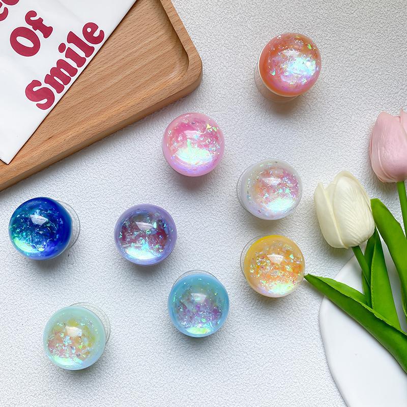 Wind Paste Type Laser Debris Crystal Ball Mobile Phone Holder Back Paste Retractable Airbag Stable Portable Niche