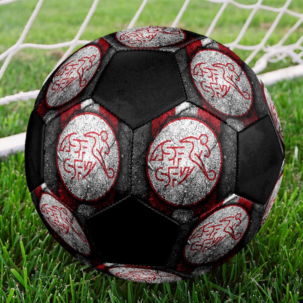 Switzerland National Football Size 5 Soccer Ball, Machine-Stitched PVC, Durable & High Bounce, All Ages Fit, Fan Merchandise, Matches & Outdoor Use.