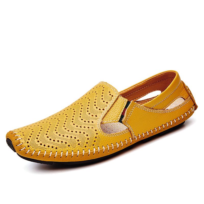 Men s Trendy British Handmade Leather Slip-On Beanies: Stylish Spring and Autumn Casual Shoes 47
