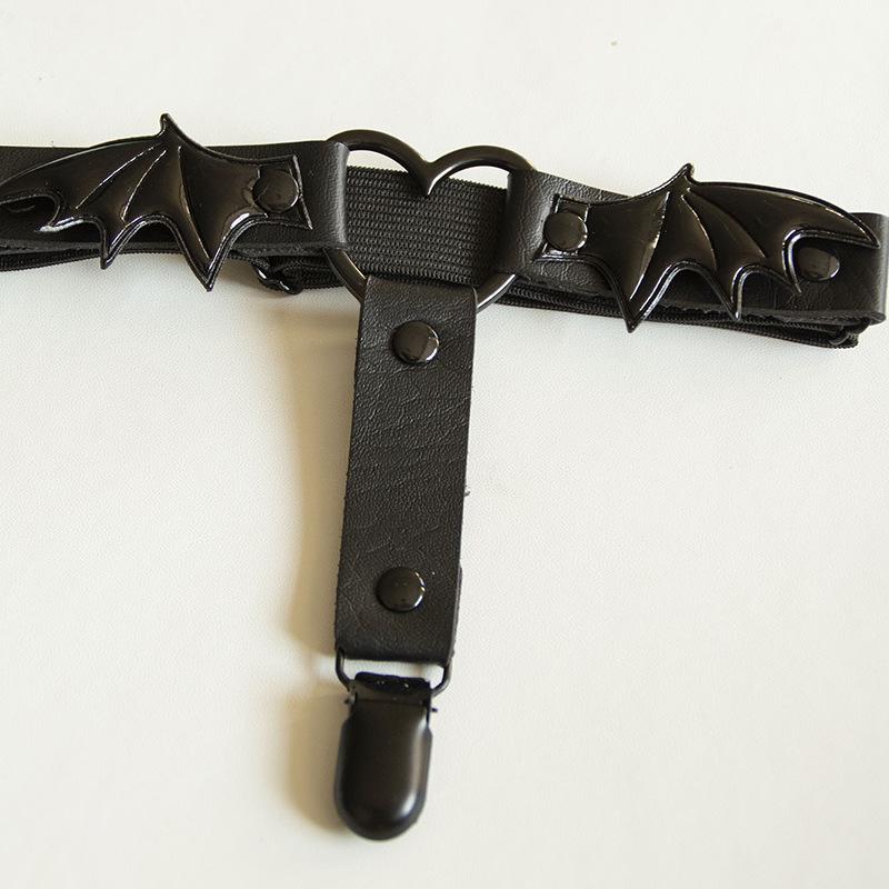 Bat Wing Love Socks Clip - Dark Punk Style Elastic Garter for Women