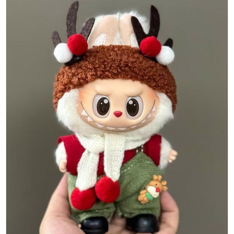 One Two and Three Generations of Labubu Christmas Baby Clothes Set,Labubu Doll Change Clothes To Wear Christmas Clothes