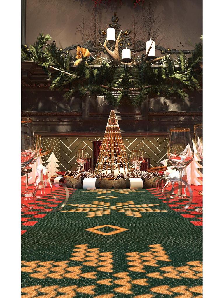 Hochwertige Weihnachts- und Neujahrs-Rundtischdecke für Ess- und Kaffeetische