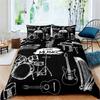 3D Rock Music Themed Guitar Colorful Duvet Cover Fire And Water Bedding Set Modern Gorgeous Microfiber Polyester For Boy Gifts