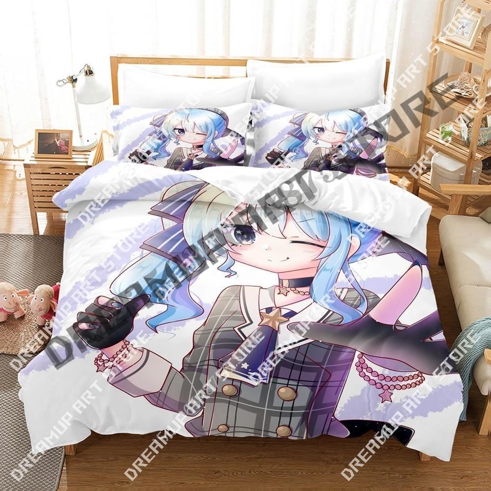 3D Print Hoshimachi Suisei Bedding Set Single Twin Full Queen King Size Bed Set Aldult Kid Bedroom Duvetcover Sets 3D Anime Bed