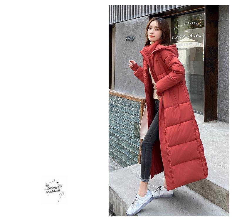 Women's Long Loose Korean Style Down Cotton Coat - Winter 2025 Collection