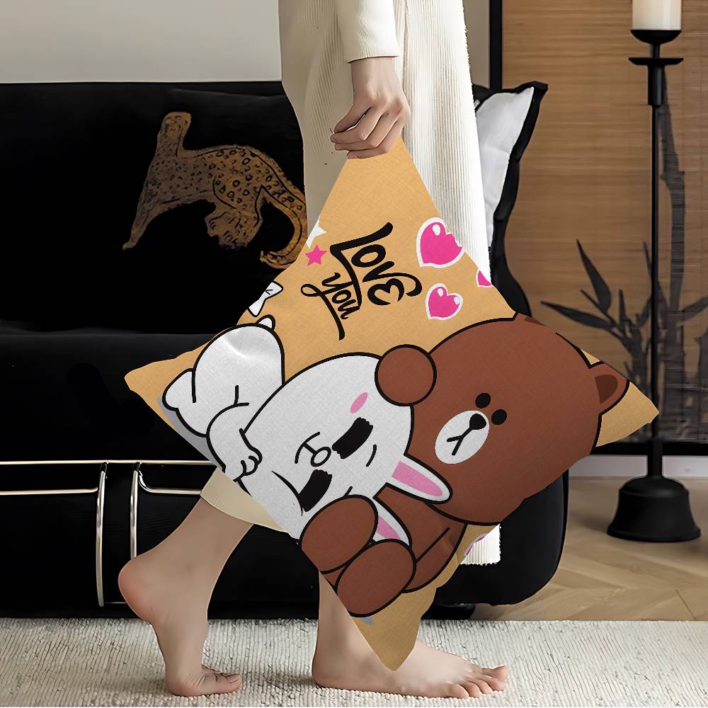 B-Brown And C-CONY Cushion Cover Inches Farmhouse Decor Home Throw Pillow Covers for Couch Decorations