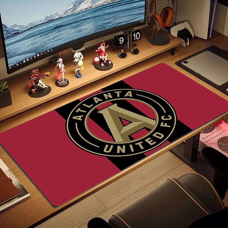 Atlanta United FC Druck Kissen Rutschfest Laptop Tablet Großes Mauspadd XXL Matte Mini-PC Spielmatte Mit Verriegeltem Rand
