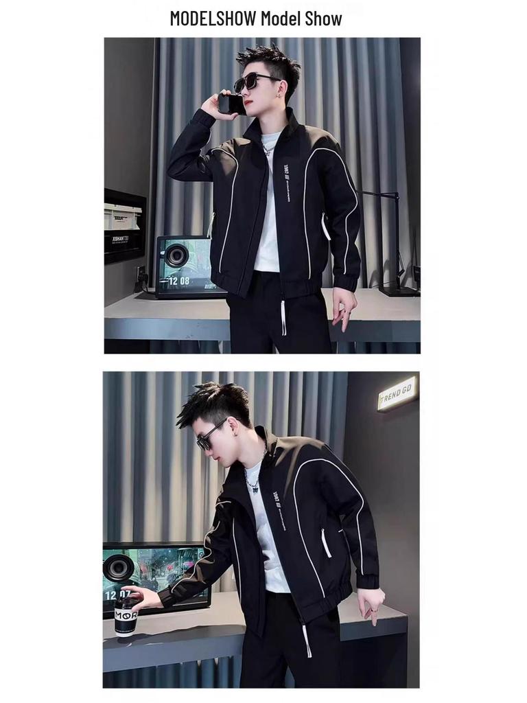 Herren Trendige Bestickte Jacke, Frühjahr/Herbst 2025 Kollektion