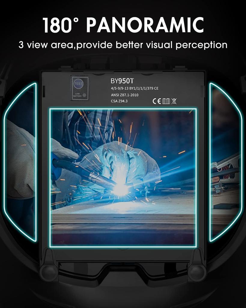 ANDELI Spawanie 4 Łuk Automatyczny Automatyczne Przyciemnianie Maska Spawalnicza Poziom Przyciemniania Spawanie Szerokie Pole Widzenia do Widzenia Spawu Kompatybilne Spawanie