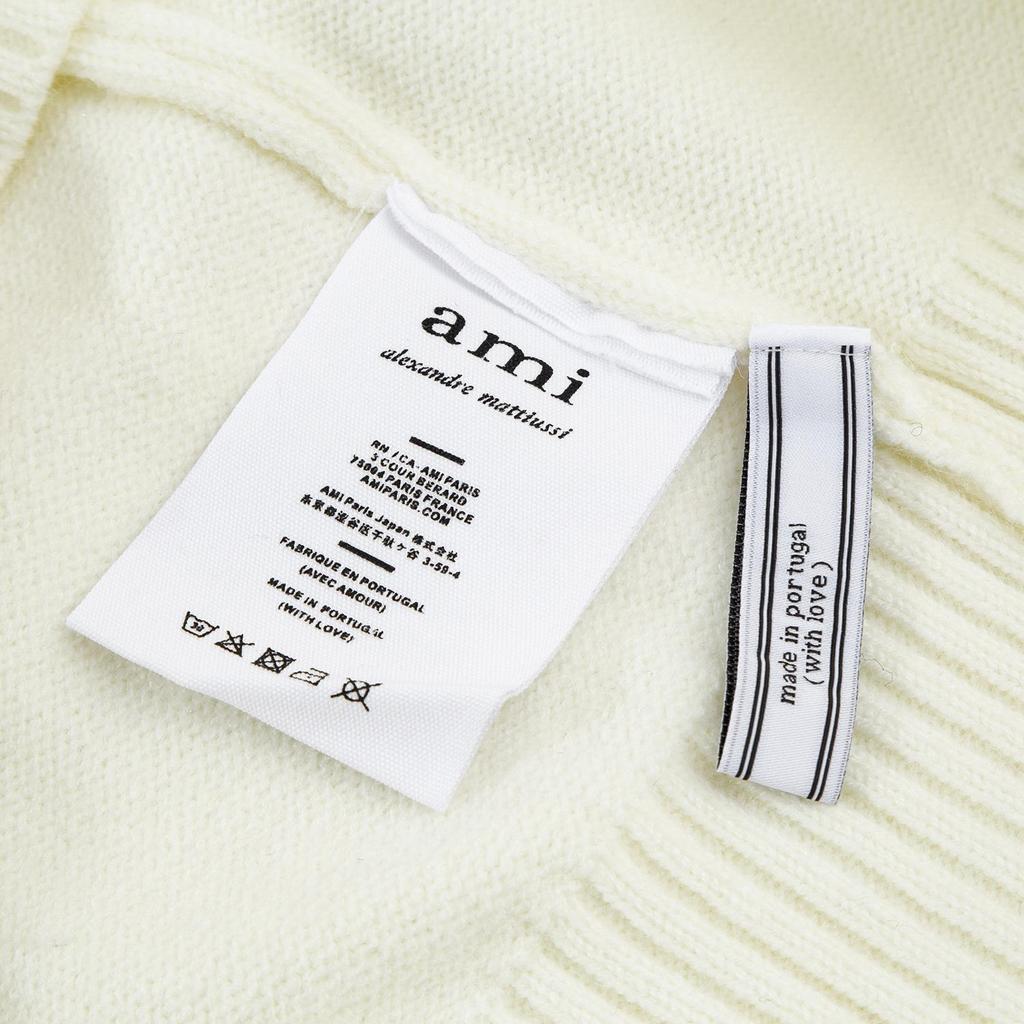 AMI 2025 Herbst und Winter Neu Gold und Silber Großes Herz Alpaka-Wolle Gemischt Weich und Klebrig Gestrickter Partner-Rollkragenpullover