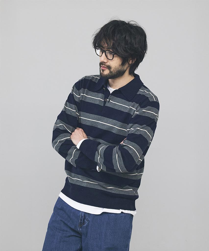 Geonjiulleunseu Cashmere Blend Striped Collar Knit Collection