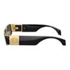 Versace Metal Rectangular Sunglasses Men Sunglasses Black Gold O2286-O10028757_ONUL