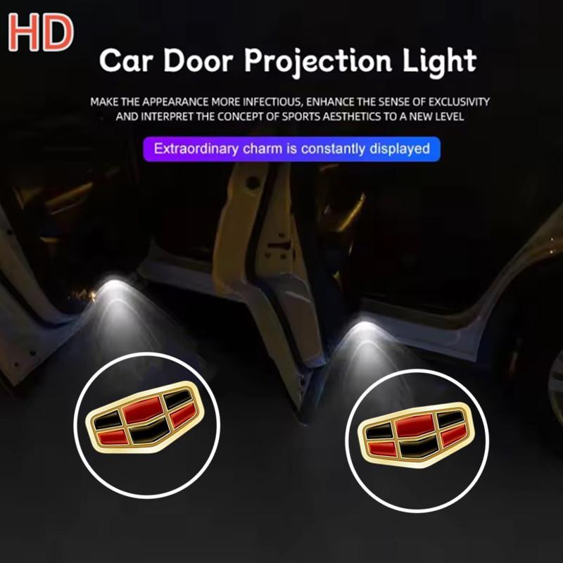 2X Wireless Led Car Door Welcome Laser Projector Logo Ghost Shadow Light For Geely Boyue EC718 RV X7 Atlas NL3 X70 GL GS 7 EC715