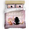 Orchid Stones Bamboo Zen Green 3pcs Bedding Set For Bedroom Double Bed Home Textile Duvet Cover Quilt Cover Pillowcase