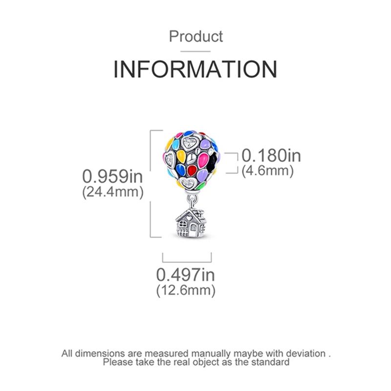Original Charms Copper Air Balloon Charms Beads Fit 3Mm Original Bracelet Necklace Women Diy Jewelry Gifts